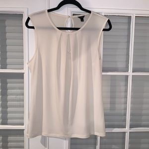 Ann Taylor Sleeveless Blouse, size Large, White/Cream